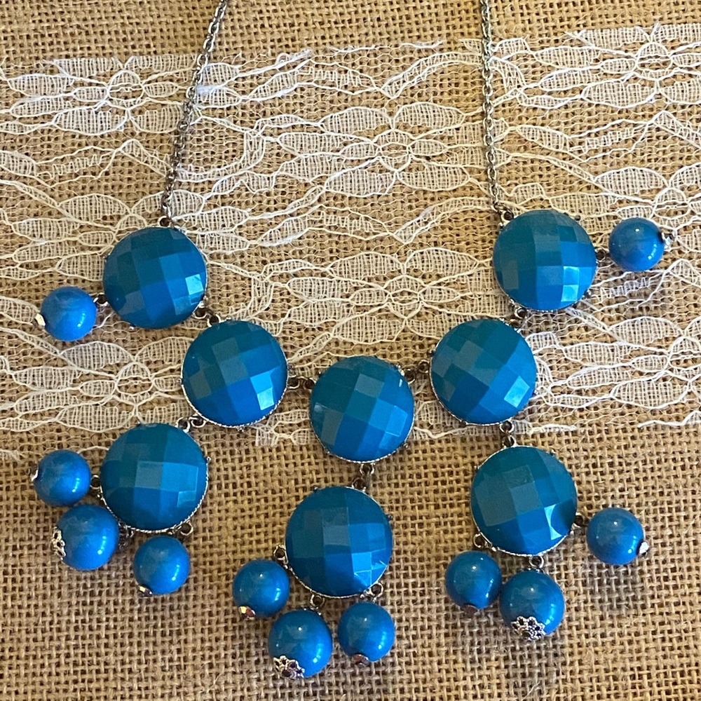 Blue Trendy Statement Stone Boutique Necklace
